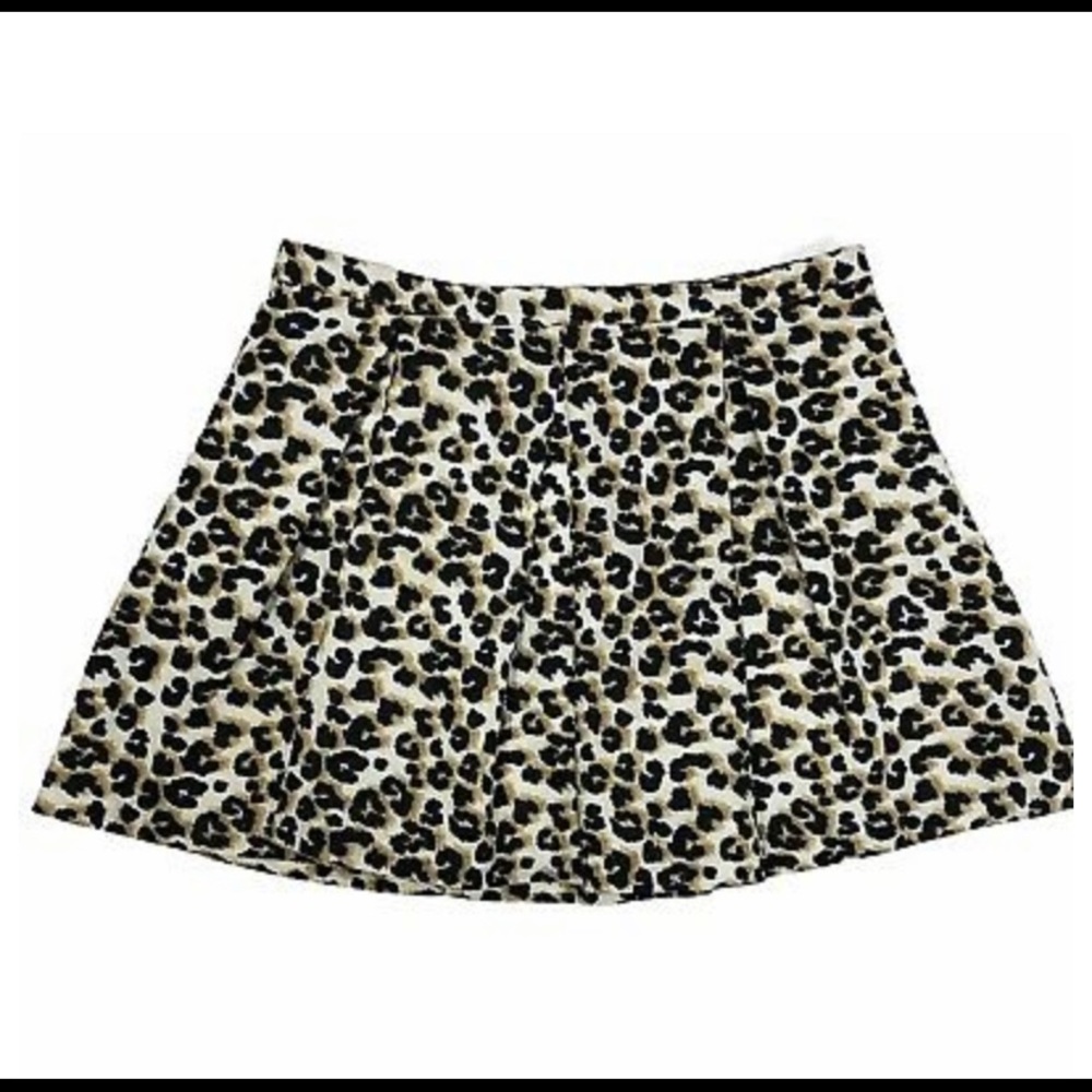 Leopard A-Line Lined Skirt